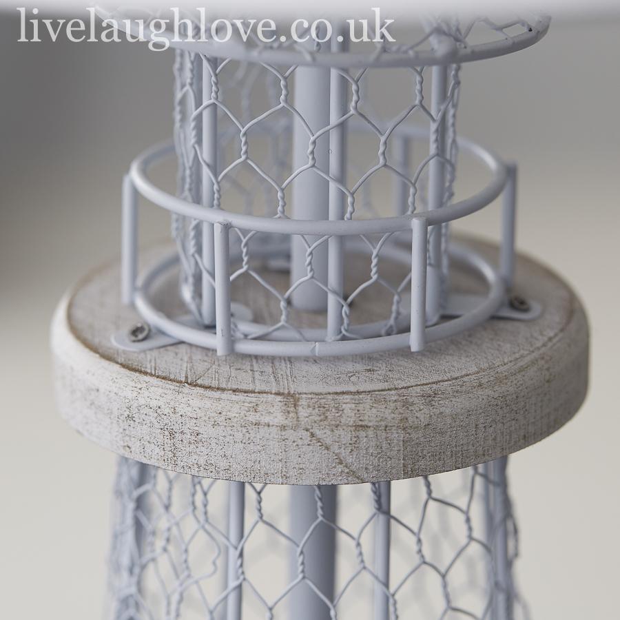 Shell Filled Lighthouse Lamp With Fabric Shade - LIVE LAUGH LOVE LIMITED