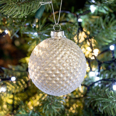 Silver Christmas Set Of 3 Glass Baubles - LIVE LAUGH LOVE LIMITED
