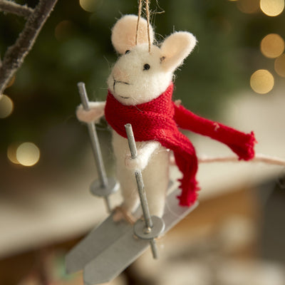 Skiing Mouse Christmas Decoration - LIVE LAUGH LOVE LIMITED