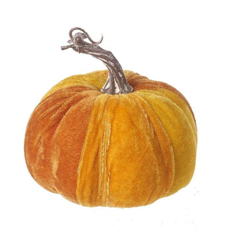 Small Orange Velvet Pumpkin - LIVE LAUGH LOVE LIMITED