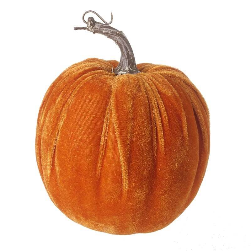 Small Orange Velvet Pumpkin - LIVE LAUGH LOVE LIMITED