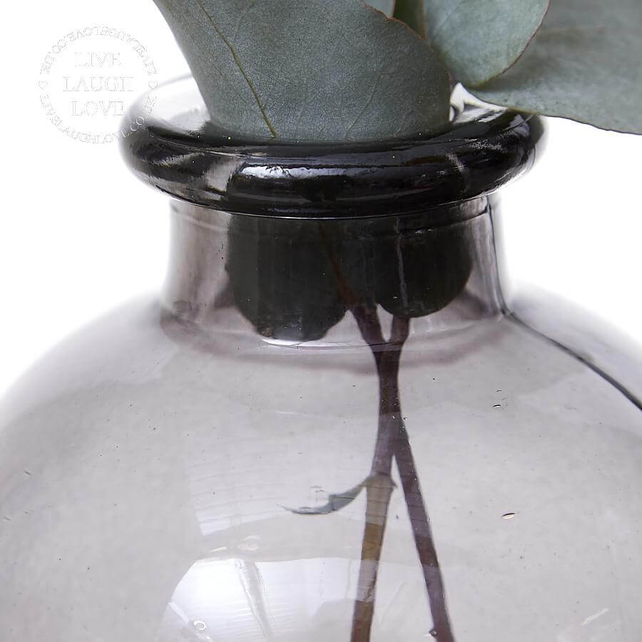 Smokey Grey Glass Bottle Vases - LIVE LAUGH LOVE LIMITED