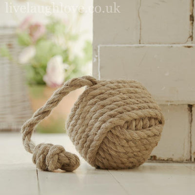Square Rope Door Stop - Natural - LIVE LAUGH LOVE LIMITED