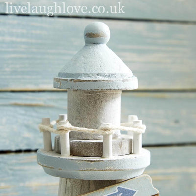 "This Way To The Beach" Rustic Wooden Lighthouse - LIVE LAUGH LOVE LIMITED