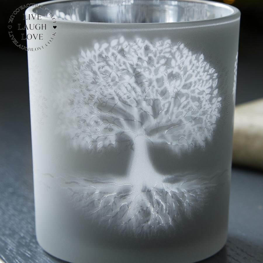 Tree Of Life Antique Silver Tea Light Holders - Set Of 3 - LIVE LAUGH LOVE LIMITED