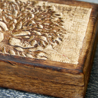 Tree Of Life Wooden Keepsake Box - LIVE LAUGH LOVE LIMITED