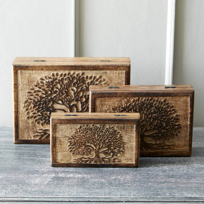 Tree Of Life Wooden Keepsake Box - LIVE LAUGH LOVE LIMITED