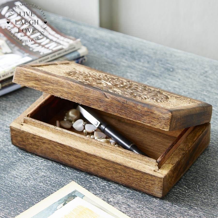 Tree Of Life Wooden Keepsake Box - LIVE LAUGH LOVE LIMITED