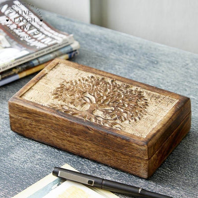Tree Of Life Wooden Keepsake Box - LIVE LAUGH LOVE LIMITED