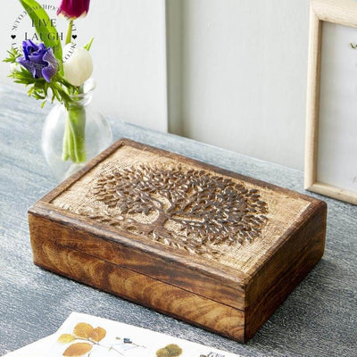Tree Of Life Wooden Keepsake Box - LIVE LAUGH LOVE LIMITED