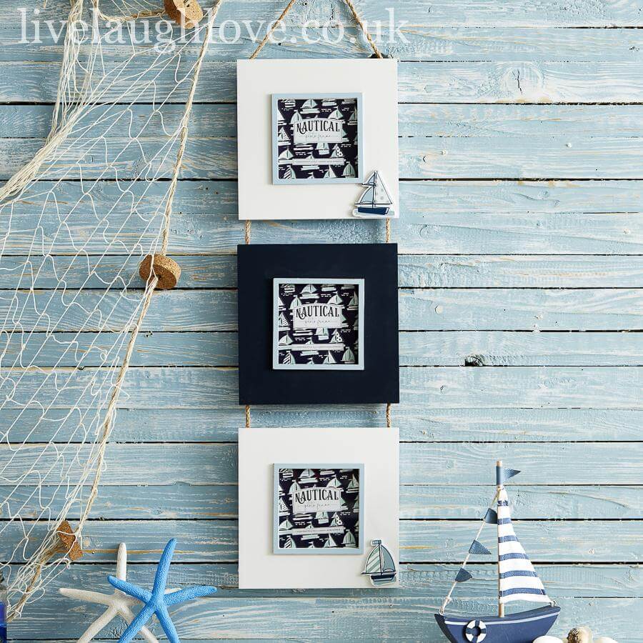 Triple Hanging Nautical Photo Frame - Boat ***Second*** - LIVE LAUGH LOVE LIMITED