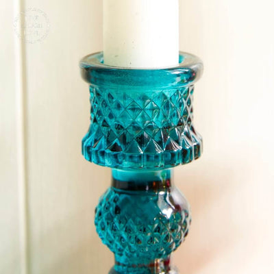 Vibrantly Coloured Glass Candleholders - Set of 4 - LIVE LAUGH LOVE LIMITED