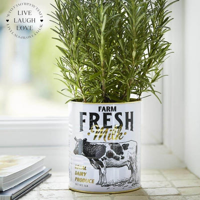 Vintage Country Style Storage Tin - Fresh Milk - LIVE LAUGH LOVE LIMITED
