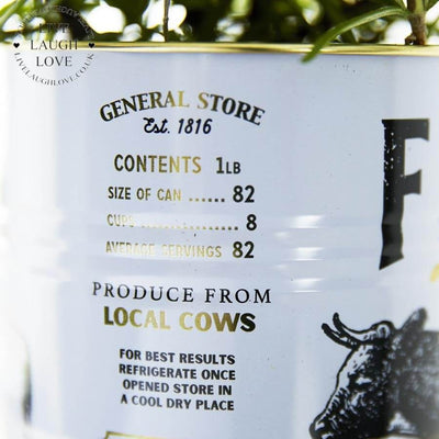 Vintage Country Style Storage Tin - Fresh Milk - LIVE LAUGH LOVE LIMITED