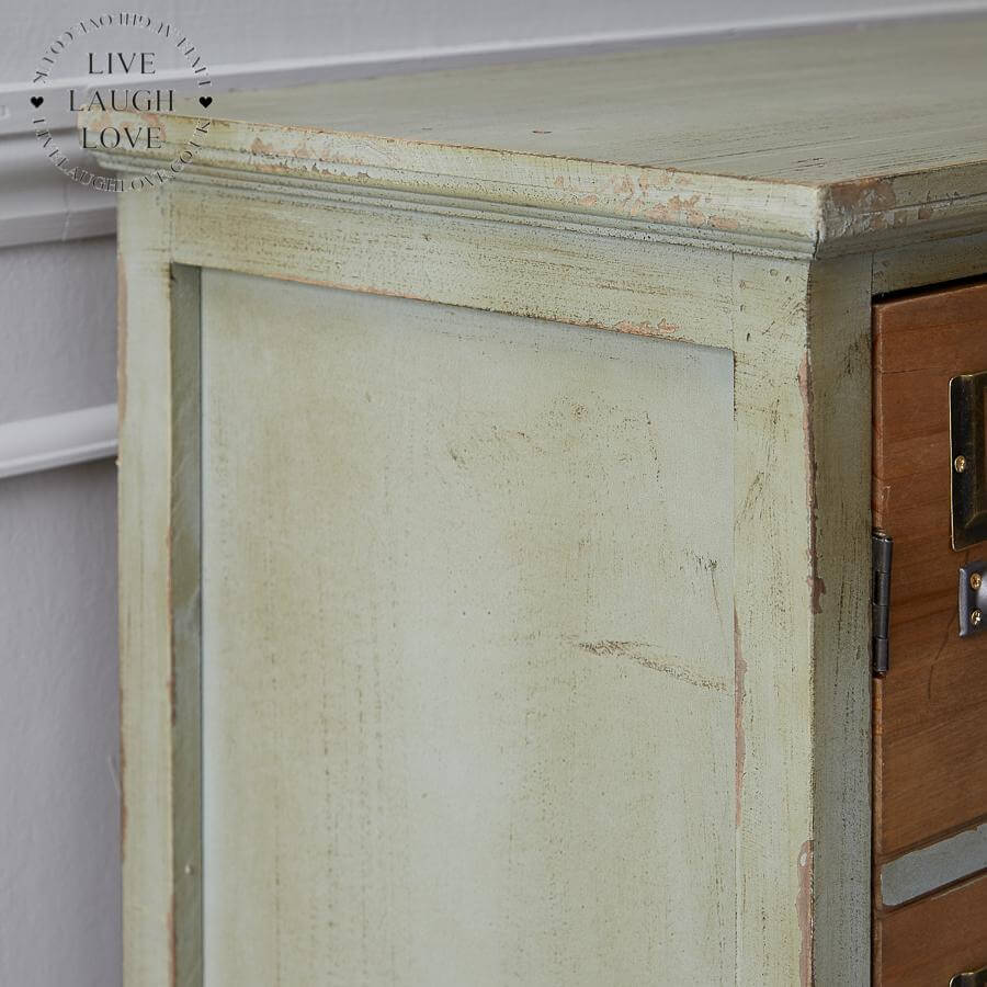 Vintage-Styled Multi Drawer Wooden Cabinet - LIVE LAUGH LOVE LIMITED