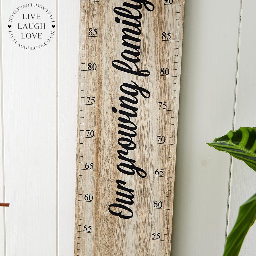 Wall Mounted Height Ruler - Our Growing Family - LIVE LAUGH LOVE LIMITED