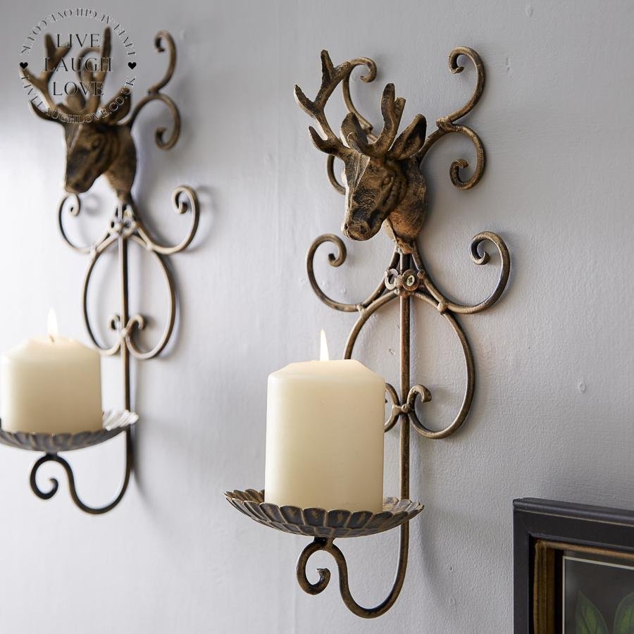 Wall Mounted Stag Candle Holder - LIVE LAUGH LOVE LIMITED