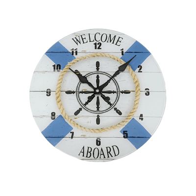 Welcome Aboard Glass Face Wall Clock - LIVE LAUGH LOVE LIMITED