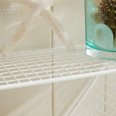 White Wire Heart Shelves 63cm - LIVE LAUGH LOVE LIMITED