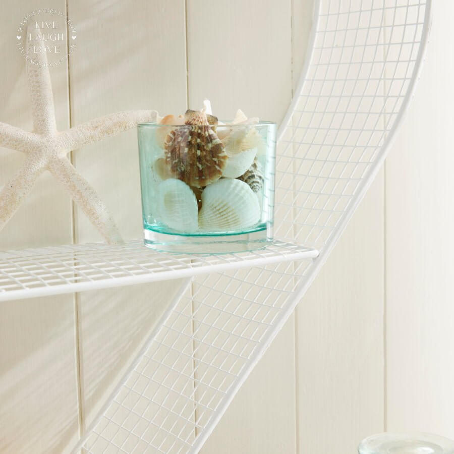 White Wire Heart Shelves 63cm - LIVE LAUGH LOVE LIMITED