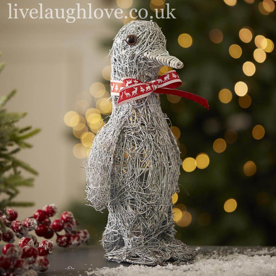 Whitewash Twiggy Penguin - LIVE LAUGH LOVE LIMITED