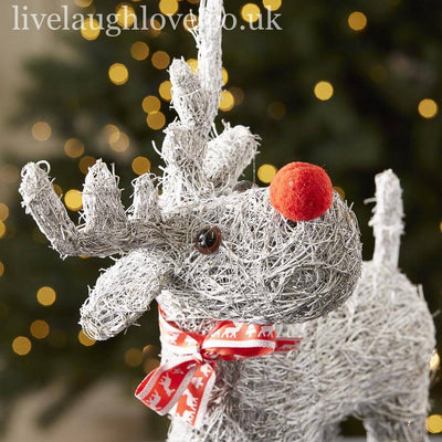 Whitewash Twiggy Reindeer Height 39CM ***Second*** - LIVE LAUGH LOVE LIMITED