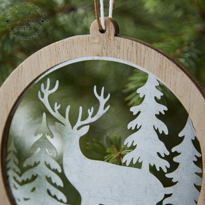 Wood And Metal Stag Christmas Decoration - LIVE LAUGH LOVE LIMITED