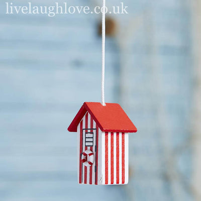 Wooden Beach Hut Light Pull - Red - LIVE LAUGH LOVE LIMITED