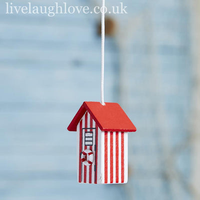 Wooden Beach Hut Light Pull - Red - LIVE LAUGH LOVE LIMITED