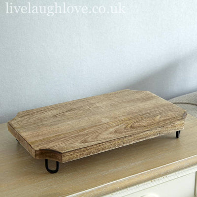 Wooden Display Board On Metal Legs - LIVE LAUGH LOVE LIMITED