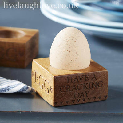 Wooden Egg Holder with Carved Wording - LIVE LAUGH LOVE LIMITED