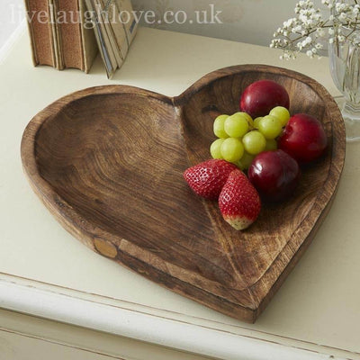 Wooden Heart Bowl - LIVE LAUGH LOVE LIMITED