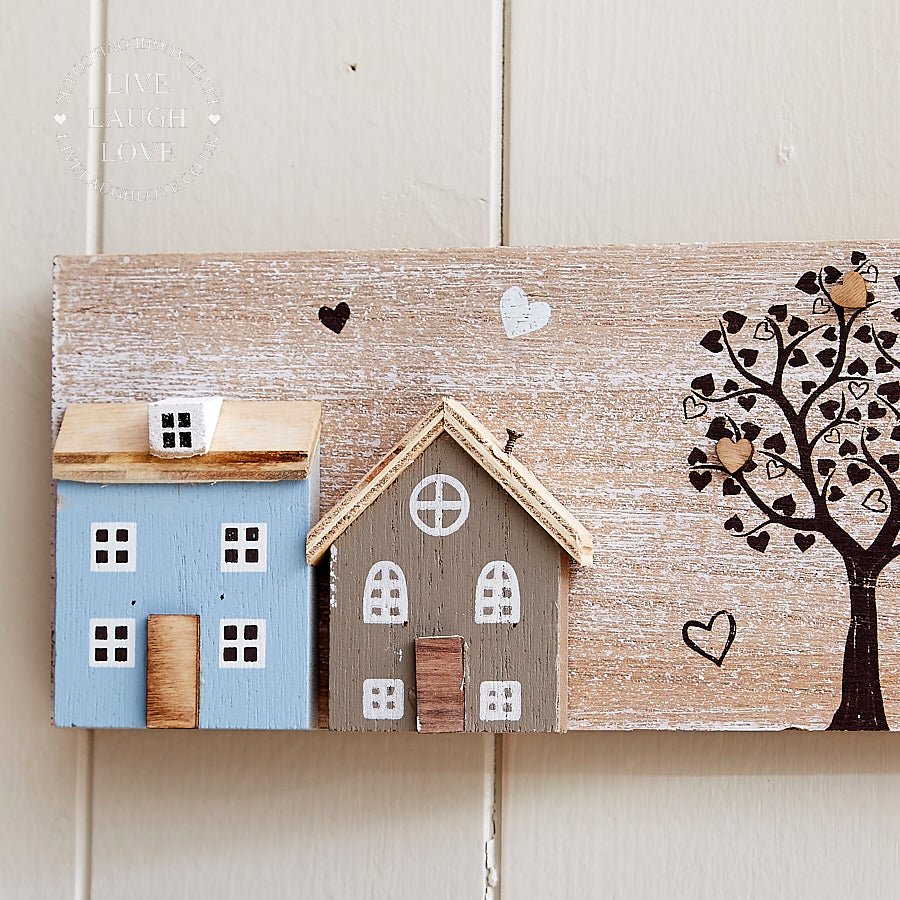 Wooden House Plaque - LIVE LAUGH LOVE LIMITED