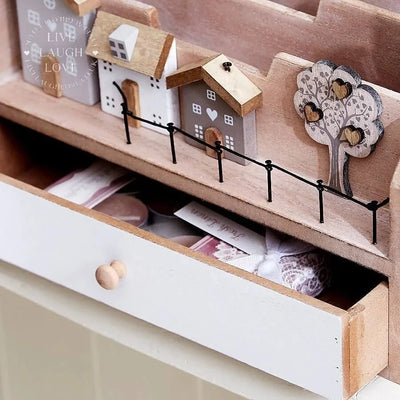 Wooden Houses Country Letter Rack 28cm ***Second*** - LIVE LAUGH LOVE LIMITED