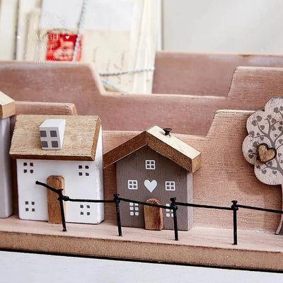 Wooden Houses Country Letter Rack 28cm ***Second*** - LIVE LAUGH LOVE LIMITED