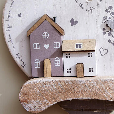 Wooden Houses Heart Sign - LIVE LAUGH LOVE LIMITED