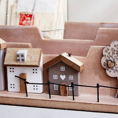 Wooden Houses Letter Rack - LIVE LAUGH LOVE LIMITED