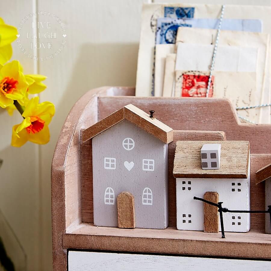 Wooden Houses Country Letter Rack 28cm – LIVE LAUGH LOVE LIMITED