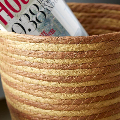 Woven Storage Baskets On Wooden Legs - LIVE LAUGH LOVE LIMITED